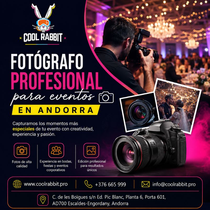 Servicios de Fotógrafo profesional para eventos en Andorra | Cool Rabbit